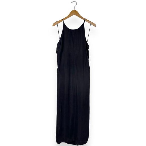 Madewell Dress Womens 12 Black Crisscross High Neck Midi Slip - Picture 2 of 14